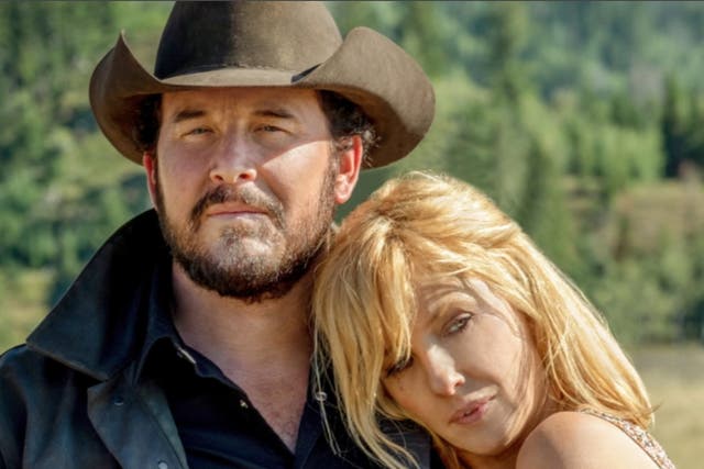 <p>Cole Hauser and Kelly Reilly in ‘Yellowstone’</p>