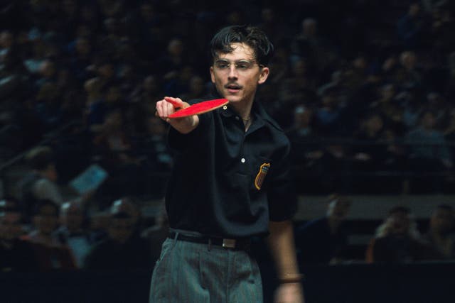 <p>Chalamet in ‘Marty Supreme’</p>