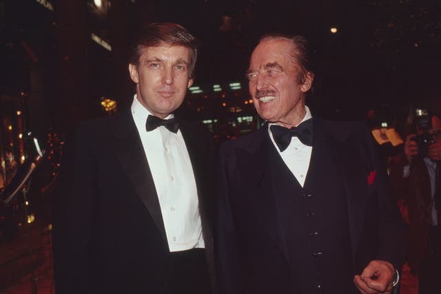 <p>Donald Trump with his father, Fred Trump Snr, in New York, 1987</p>