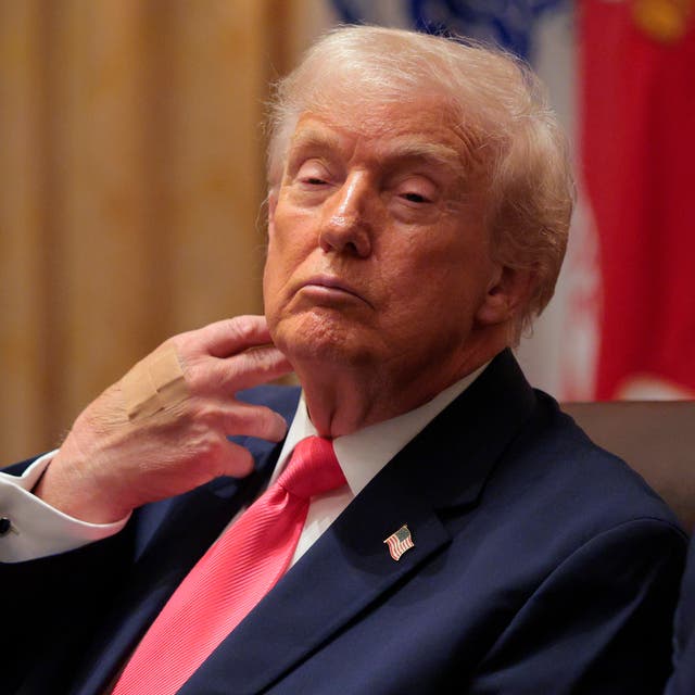 <p>US President Donald Trump looks on during a meeting of his Cabinet in the Cabinet Room of the White House on December 02, 2025 in Washington, DC</p>