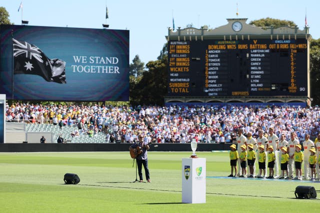 <p>There were tributes to the Bondi Beach shooting victims before the start of play</p>