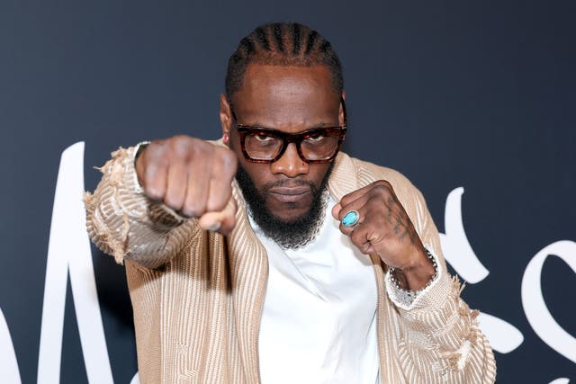 <p>Deontay Wilder at the Los Angeles premiere of ‘Moses The Black’ on 20 January</p>