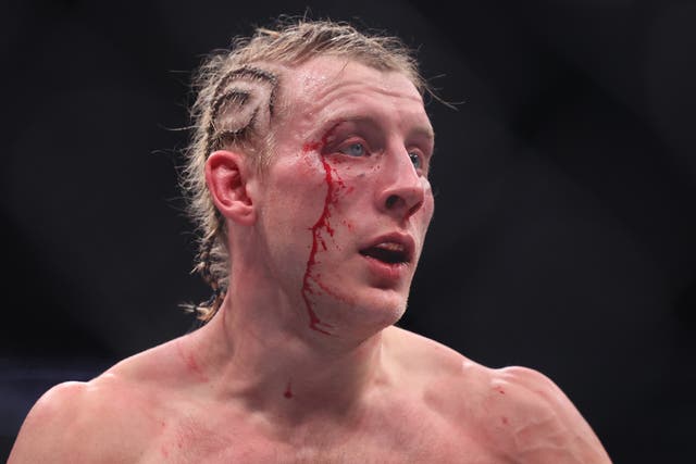 <p>Paddy Pimblett during his title-fight loss to Justin Gaethje at UFC 324</p>