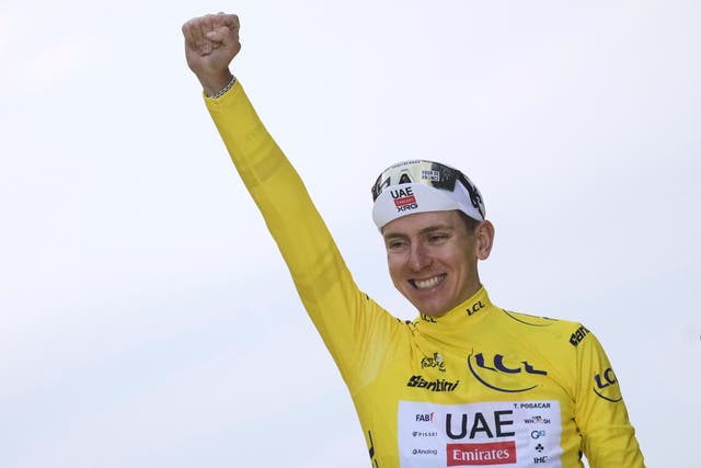 <p>Tadej Pogacar won last year’s Tour de France</p>