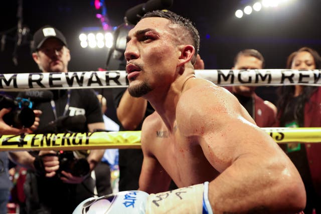 <p>Teofimo Lopez after a 2024 win over Jamaine Ortiz</p>