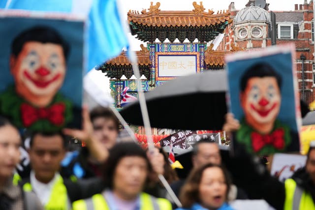<p>Protesters demonstrate against the proposed new Chinese ‘super-embassy’ (AP Photo/Joanna Chan, File)</p>