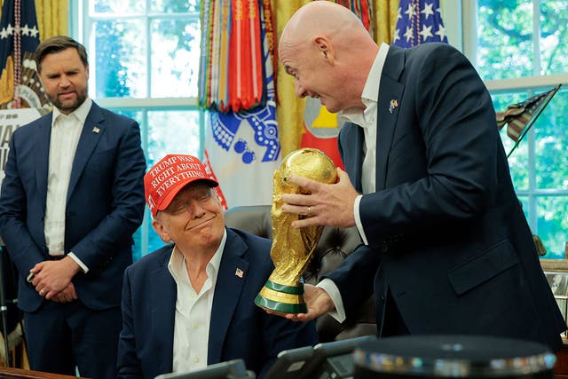 <p>Trump has developed a close friendship –some would say unhealthily so – relationship with head of Fifa Gianni Infantino</p>